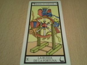 la rueda de la fortuna, arcano del tarot